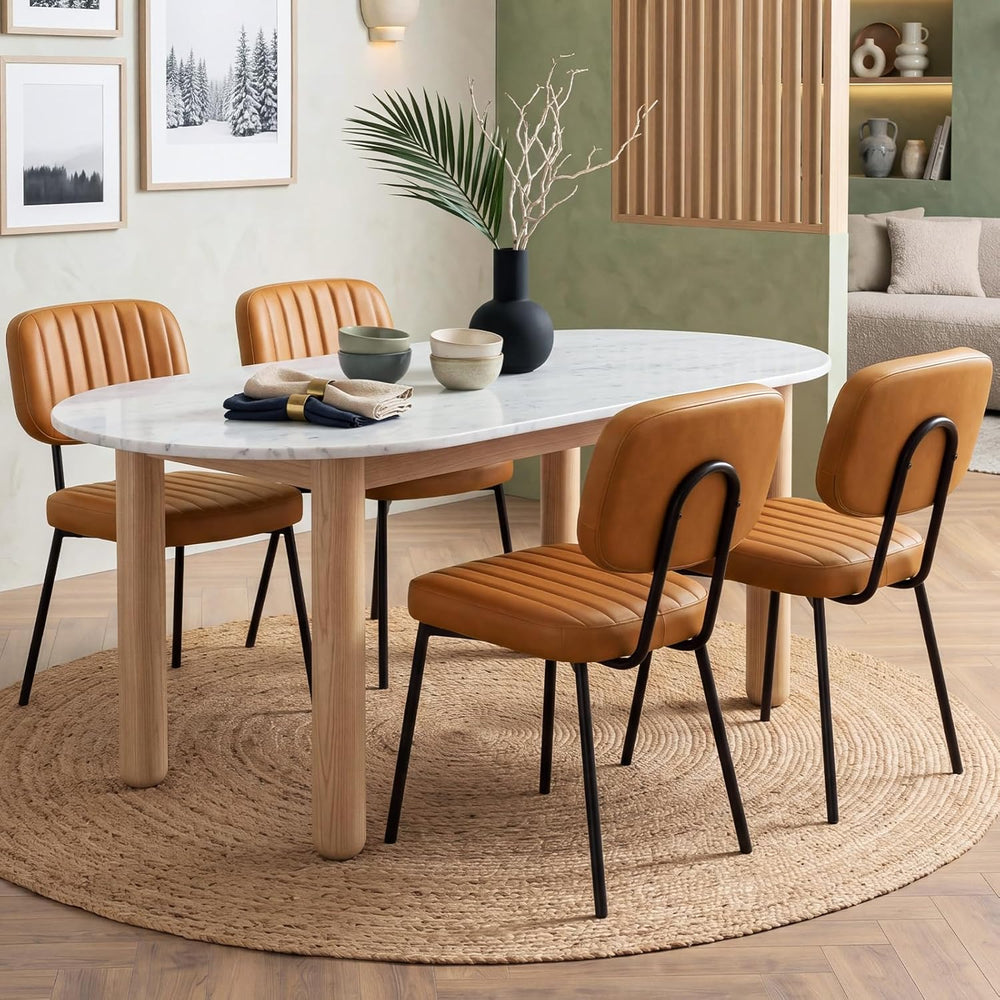 OLIXIS Dining Chairs Set of 4, Modern Upholstered Mid Century Kitchen Chairs ...