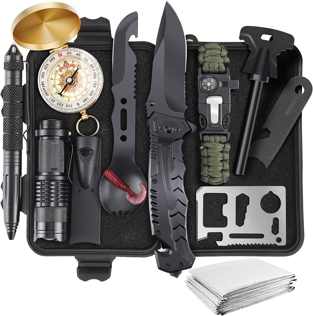 ABPIR Gifts for Christmas Survival Kits for Men Dad Husband Him, 13 in 1 Surv...