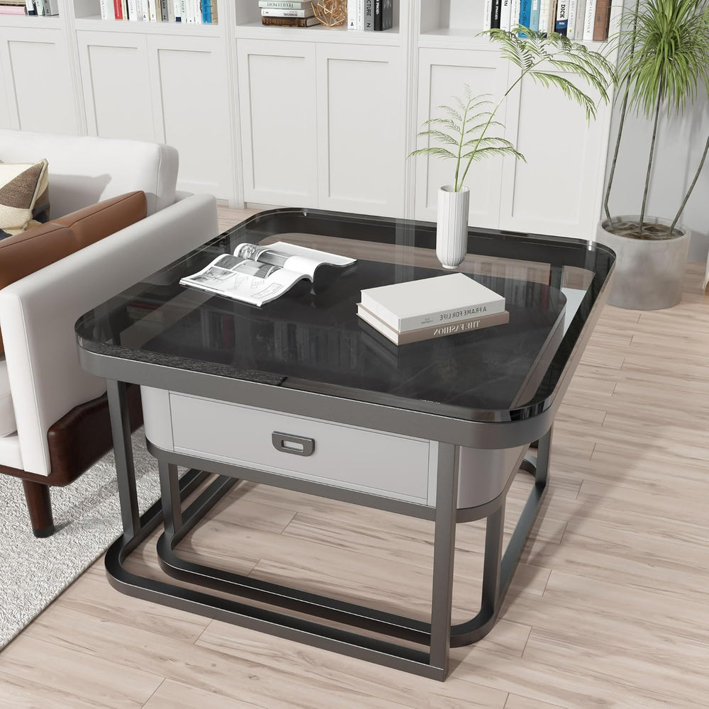 Jerry & Maggie Ø 27.5" Tempered Glass Coffee Tables for Living Room ...