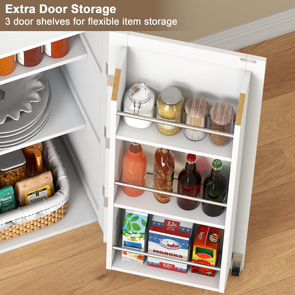 ChooChoo Narrow Kitchen Pantry Storage Cabinet, Slim Storage Cabinet with Adj...