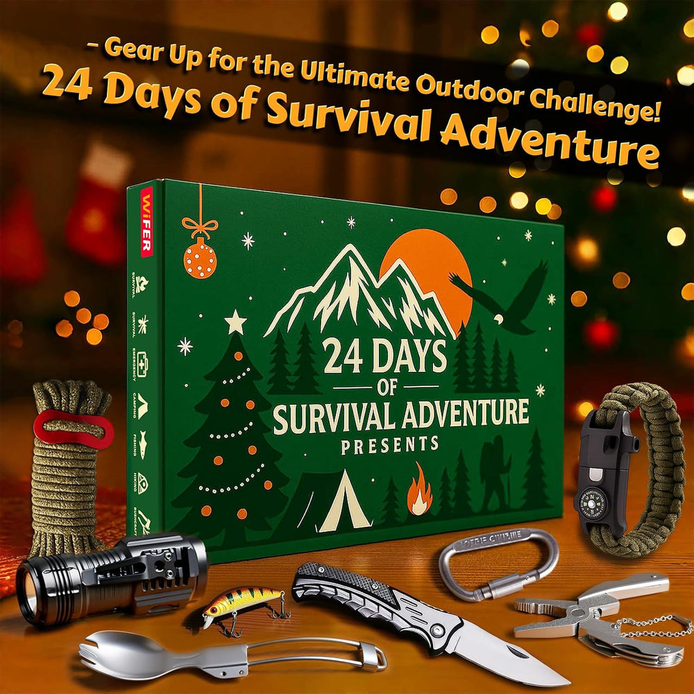 Survival Kit Advent Calendar 2026 for Men – 24 Days Christmas Countdown Survi...