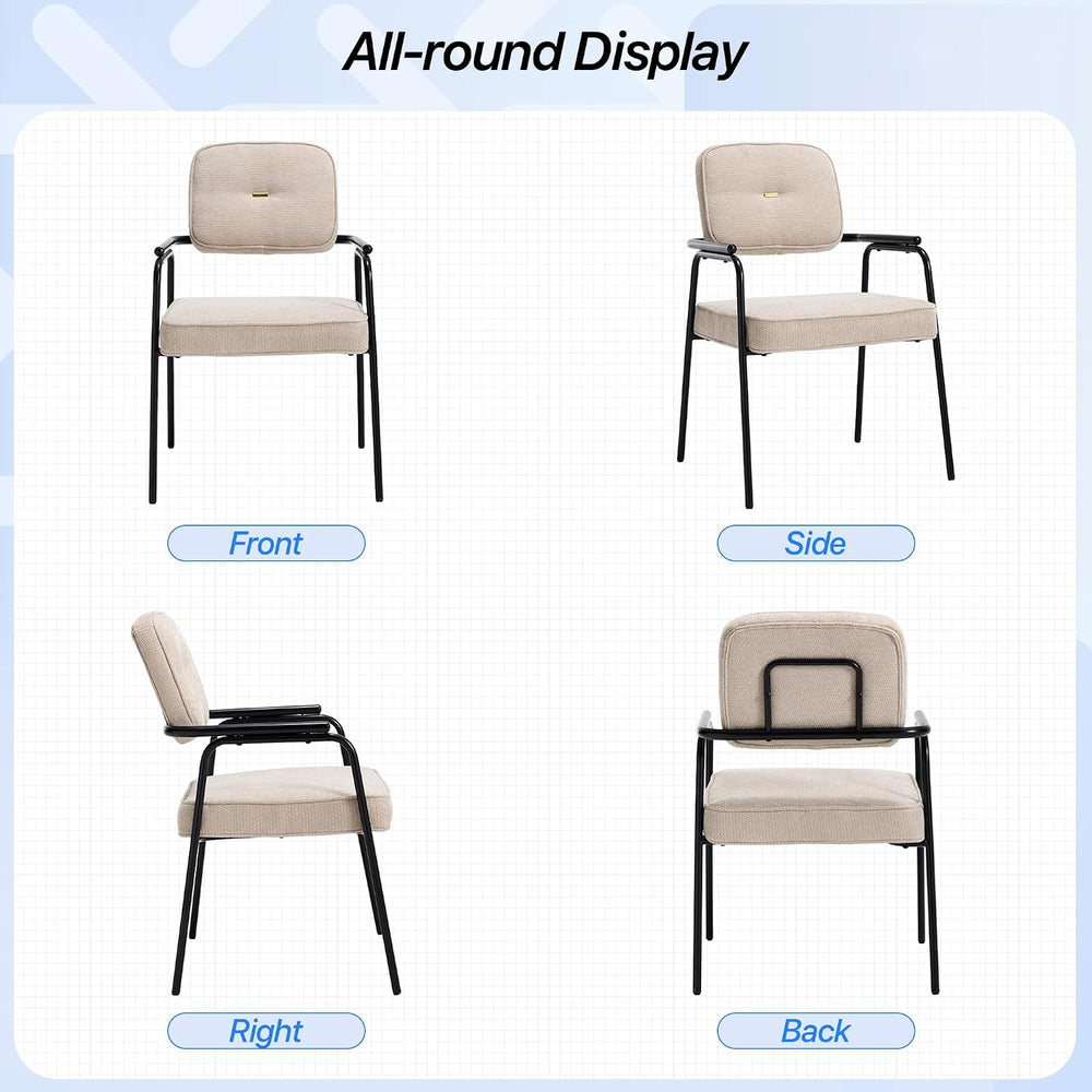 HENGJIANYI Accent Chair Dining Chair Set of 2, Chenille Upholstered Armchair ...