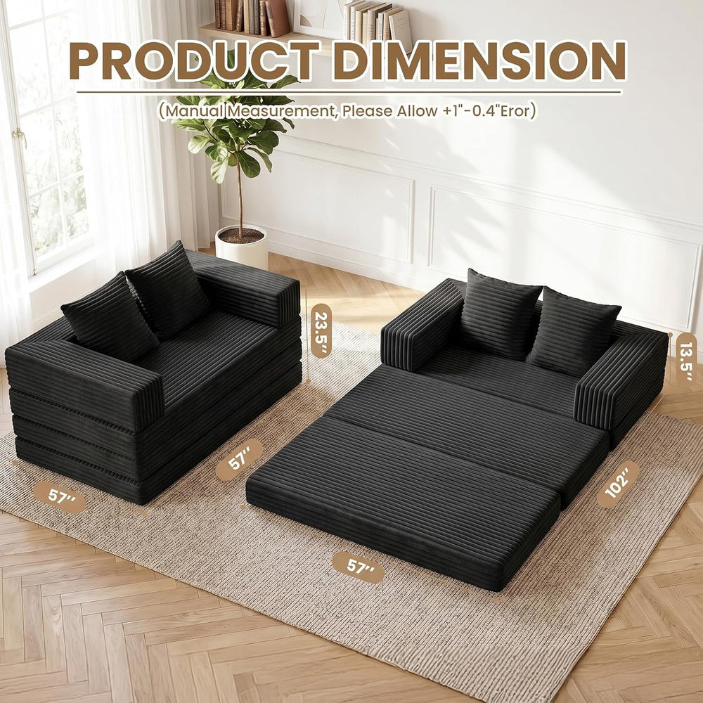 Loveseat Sofa Bed,Small Couch Bed Futon Sleeper Sofa,Convertible Pull Out Cou...