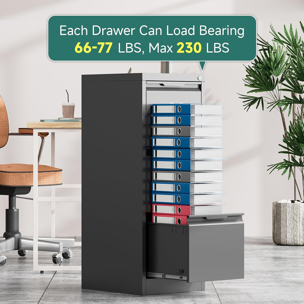 3 Drawer Metal Vertical File Cabinet with Lock for Home Office | 17.8"D ...