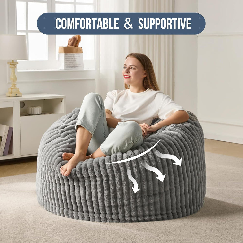 Hobestluk Adult Bean Bag Chair Giant Beanbag with Filling Living Room 3FT | G...