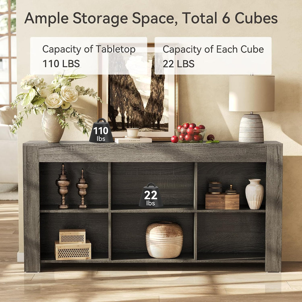LITTLE TREE Console Table with Storage, 63-Inch Long Sofa Table, Entryway Tab...