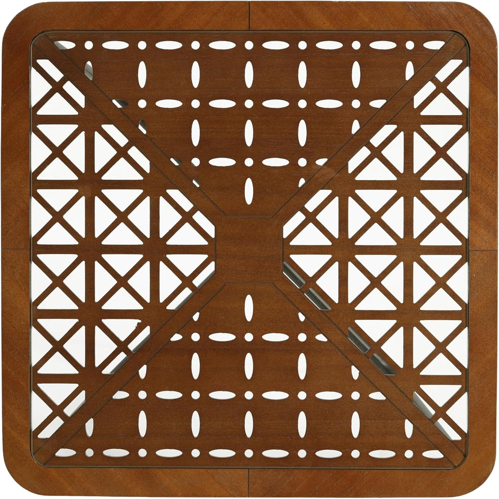 Christopher Knight Home Lyle Industrial Coffee Table with Geometric Glass Top...