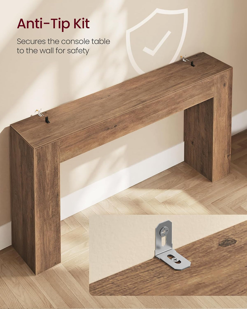 VASAGLE Entryway Table, Thick Tabletop Console Table, Farmhouse | Long Consol...