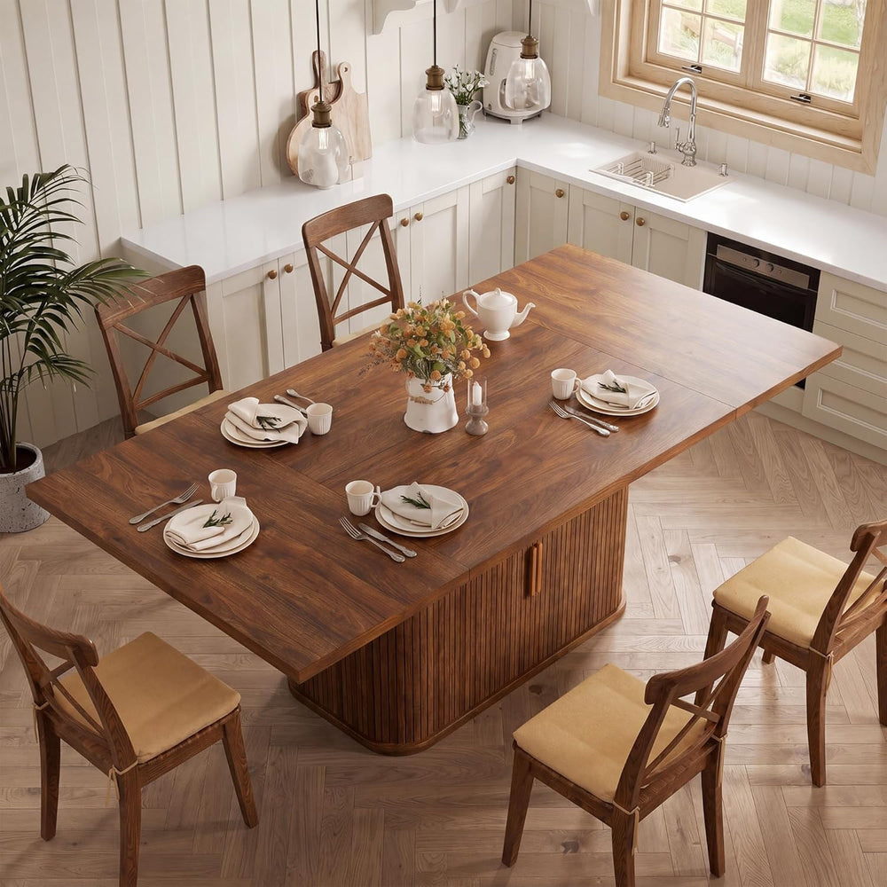 knoworld 78.7" Rectangular Dining Table for 6-10, Farmhouse Kitchen Furn...