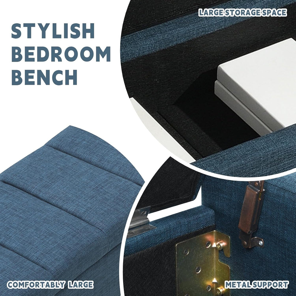 47.25'' Ottoman with Storage, End of Bed Storage Bench, Entryway Benc...