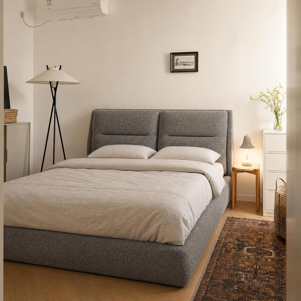 EnHomee Cloud Bed Frame Queen Size, 360° Cushioned Upholstered Bed