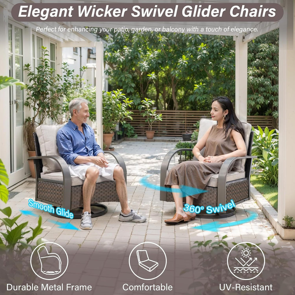 Belord Outdoor Swivel Rocker Patio Chairs Set of 2