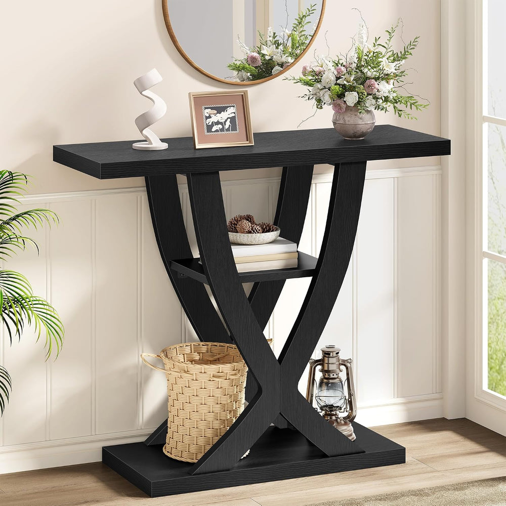 FAVOOSTY Entryway Table, 3 Tier Hallway Table, Console Tables for Living Room...