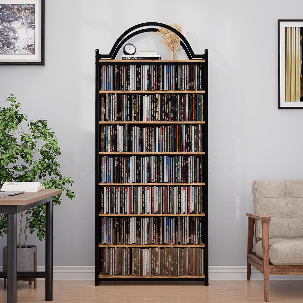 CD Storage Rack Holds 400+ CDs, 8-Tier CD DVD Storage Tower Organizer, Large ...