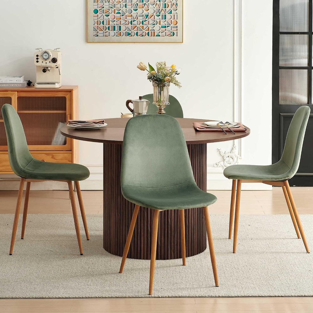 Dining Table Set for 4, Mid Century Modern 47 Inch Wooden Round Dining Table ...