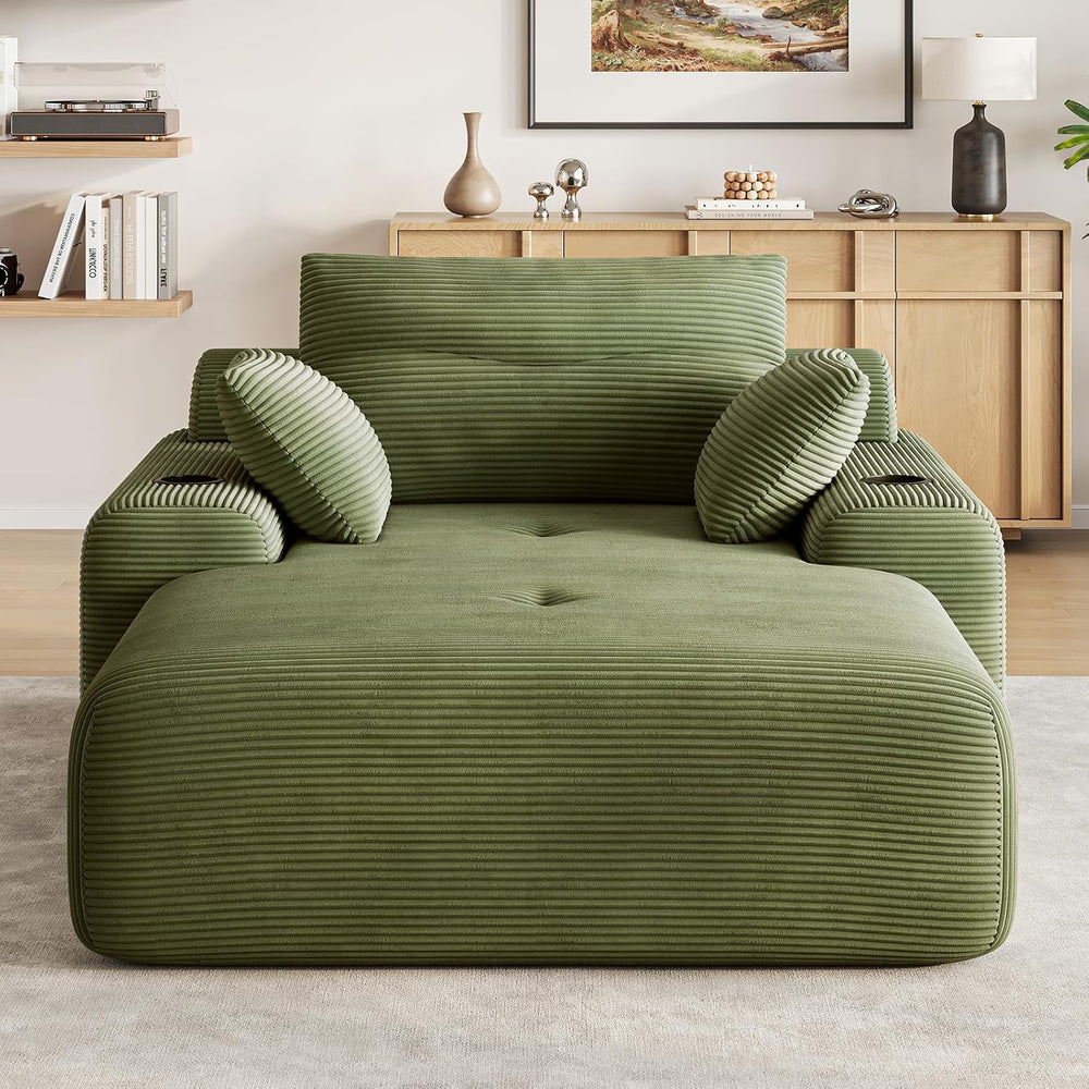 69” Floor Chaise Lounge Chair Indoor, Oversized Chaise Lounge Reading Chairs ...