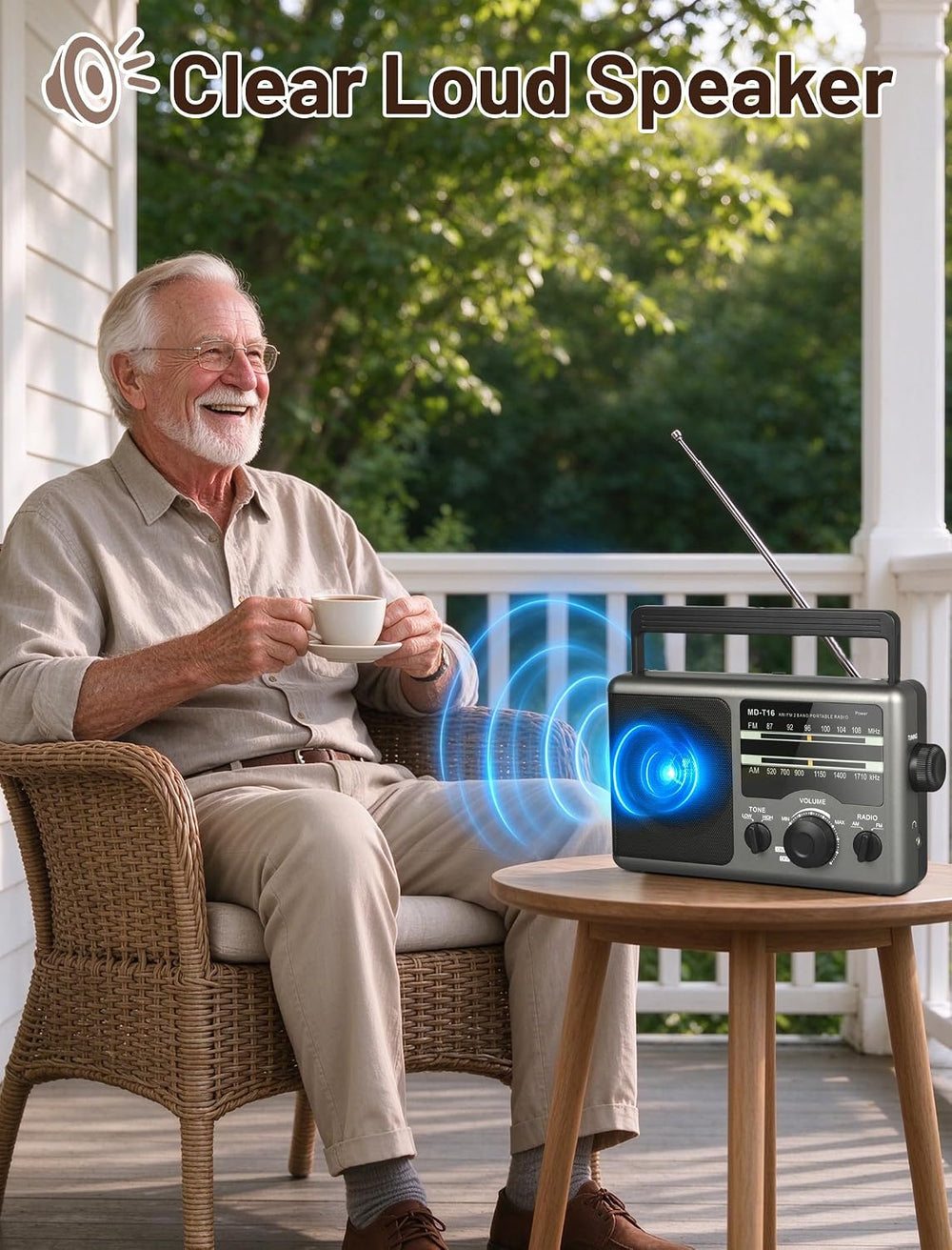 AM FM Portable Radio Battery Operated by 4X D Cell Batteries Or AC Power