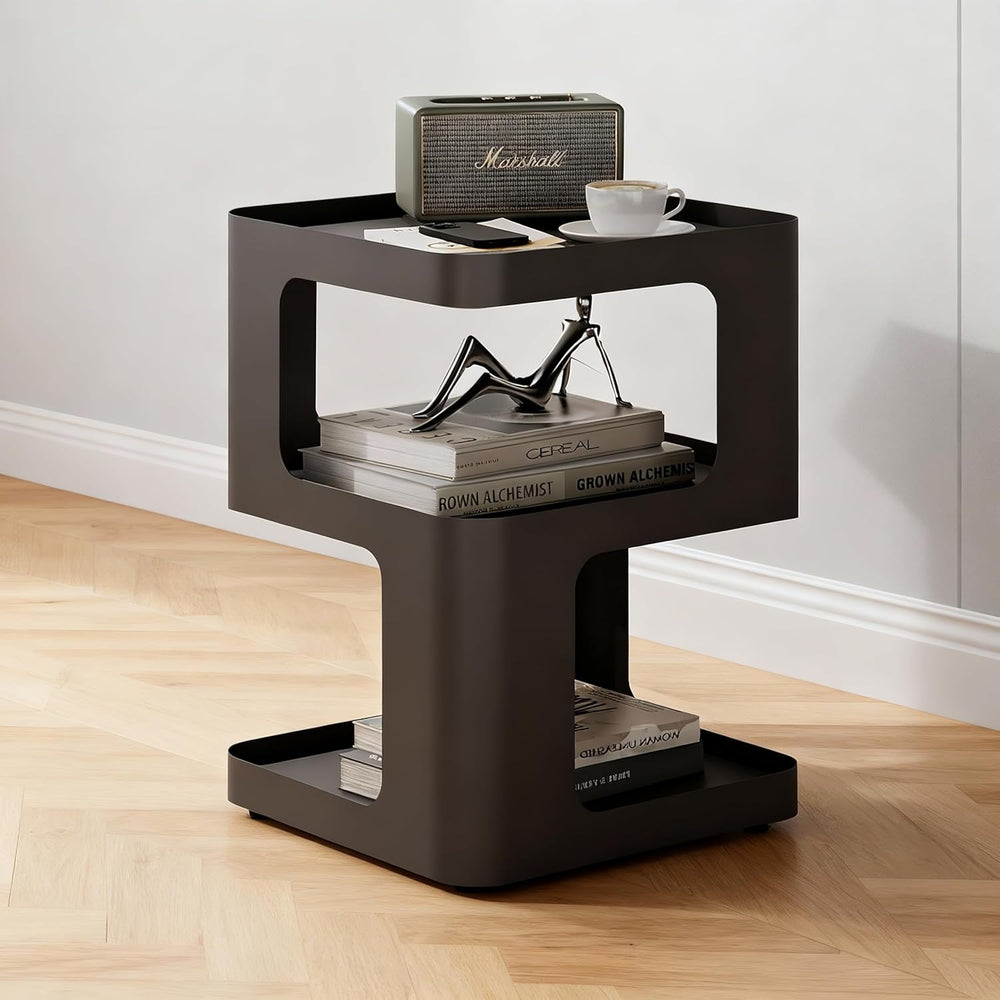 Modern Side Table, 2-Tier Small End Table for Living Room, Bedroom & Offi...