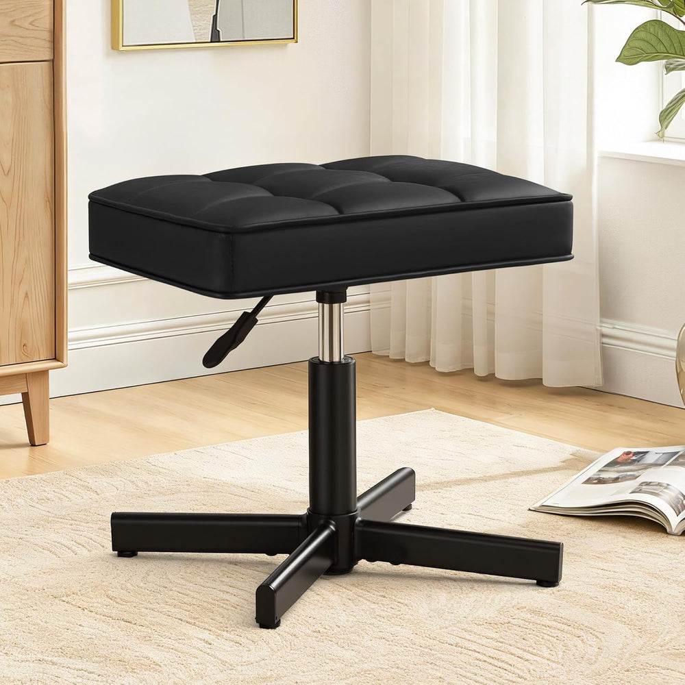 LUE BONA Adjustable Vanity Stool, Foot Rest Under Desk, 360° Swivel Vanity Ch...