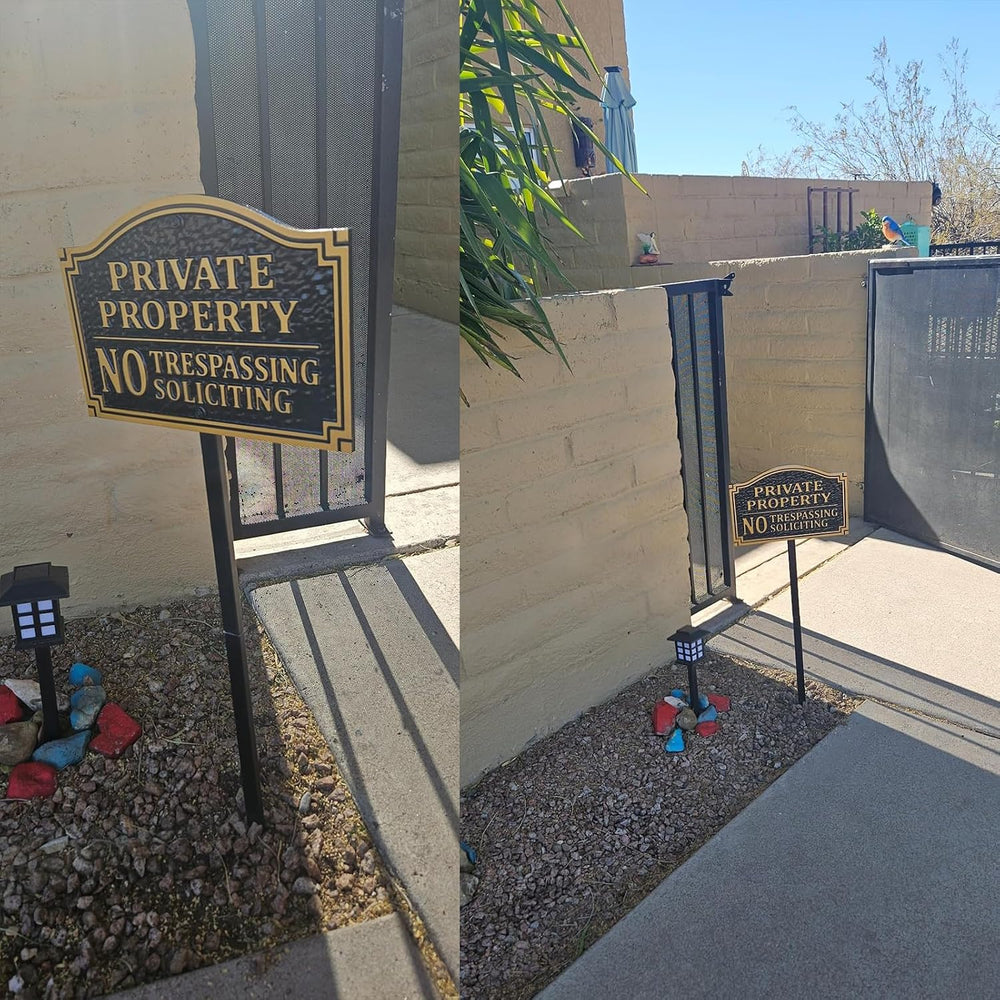 Private Property No Trespassing Sign, No Soliciting Yard Sign, A602