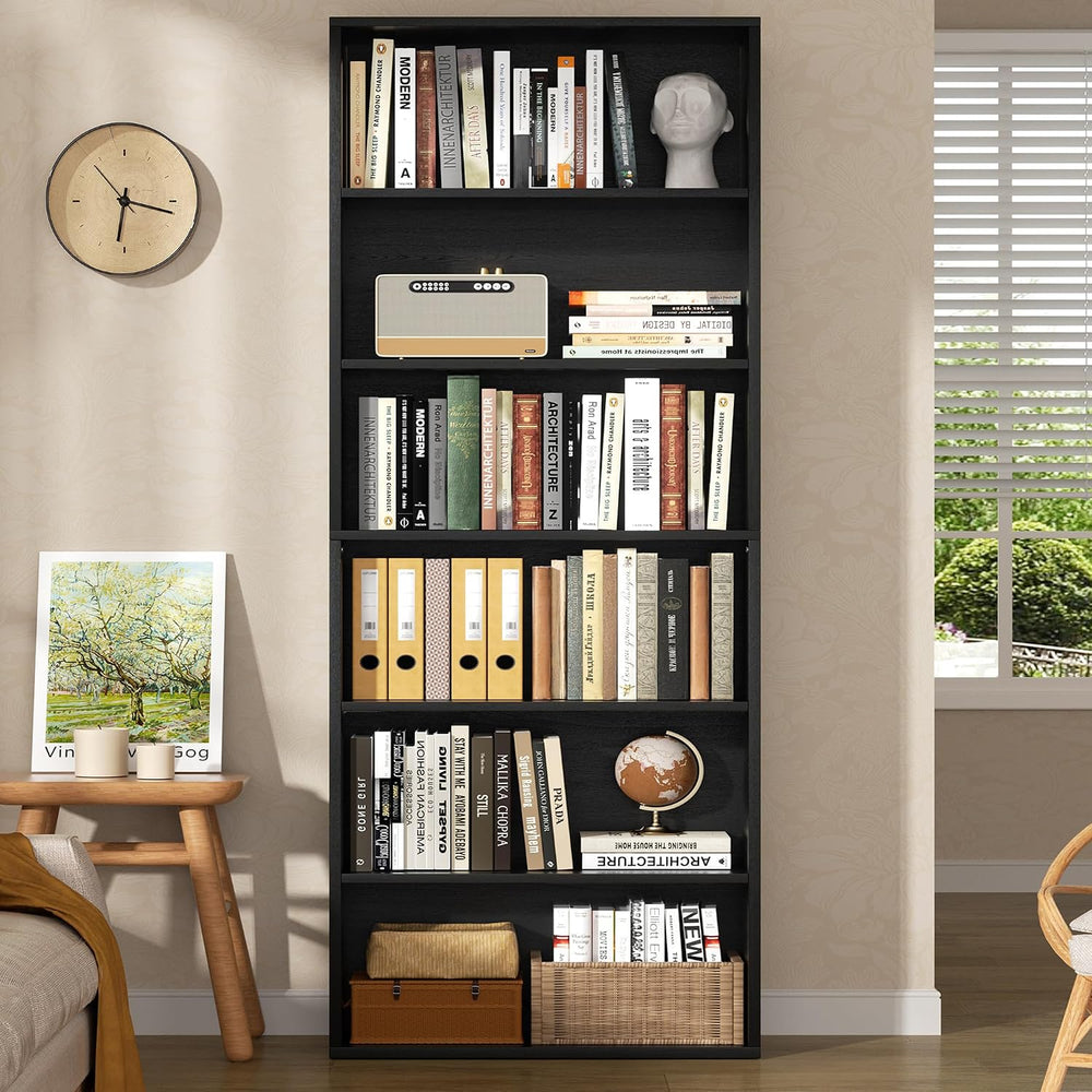 Shintenchi Bookshelf,6-Tier Open Bookcase and Bookshelves,6 Shelf Display Sto...