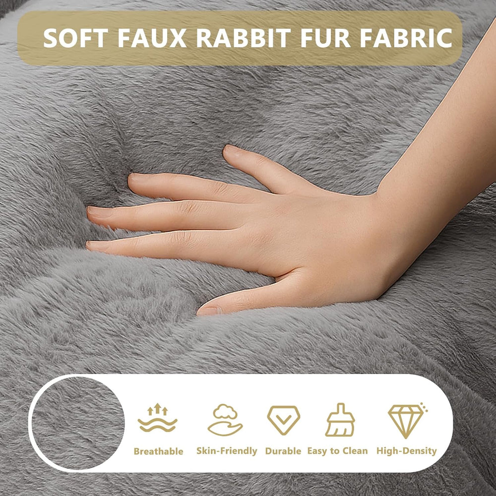 Bean Bag Chair for Adults, Soft Faux Fur Giant Beanbag Chairs, Oversized Cozy...