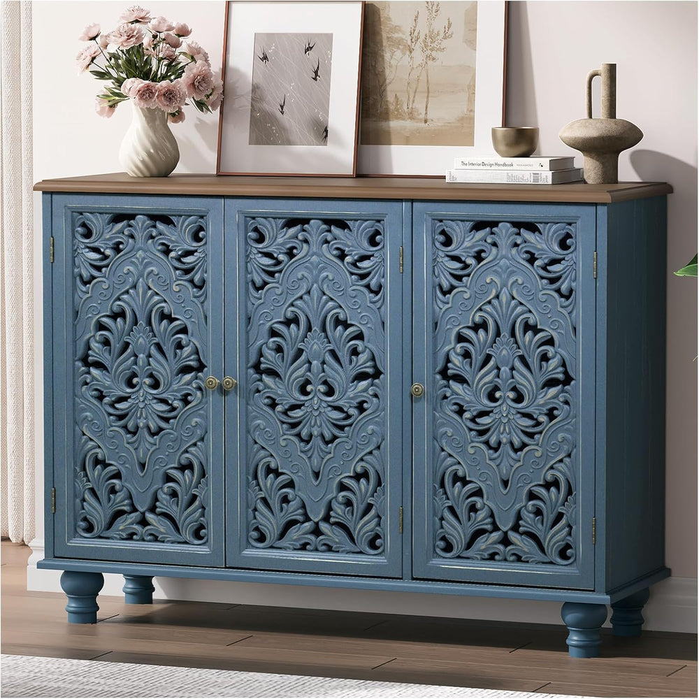 Jiansu furni Sideboard Buffet Cabinet with Storage, Accent Cabinet with 3 Doo...