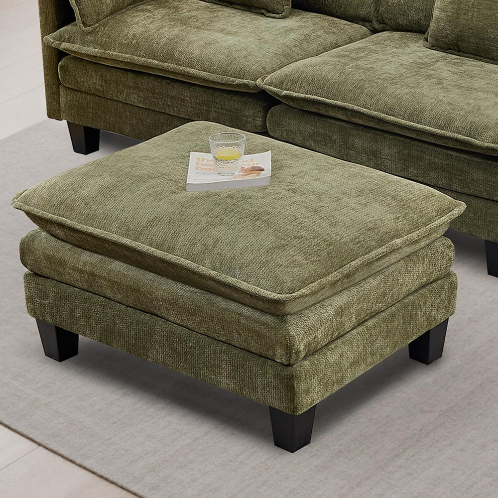 Opiesit Ottoman for Sectional Cloud Couch, Chenille Ottoman for Deep Seat Mod...