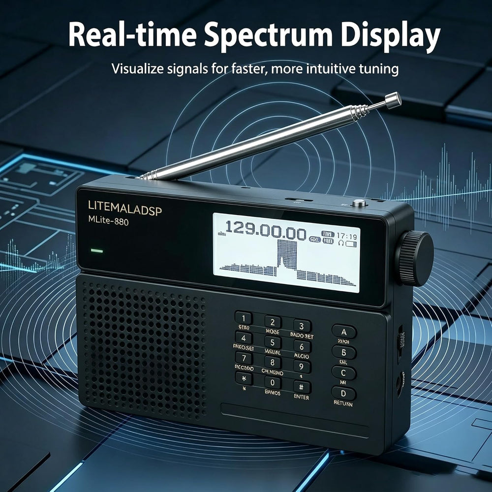 MLite-880 Portable DSP/SDR Shortwave Radio with Spectrum Display