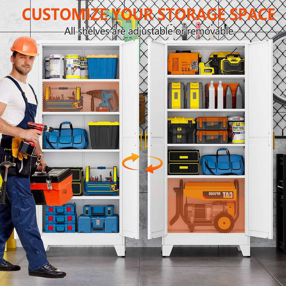 GAIOUS 71''Tall Metal Garage Storage Cabinet,File Cabinet with Door a...