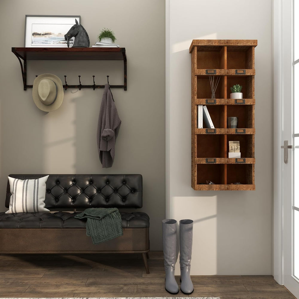 Deco 79 45887 Wall Shelf, Brown,18"L x 7"W x 42"H