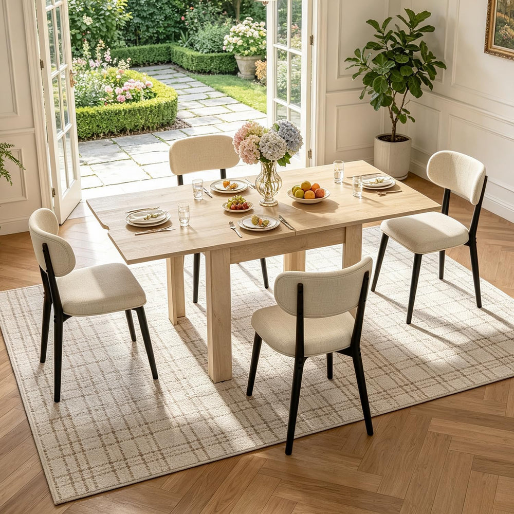 31.5"-63" Folding Dining Table Set for 4, Drop Leaf Table and Chairs