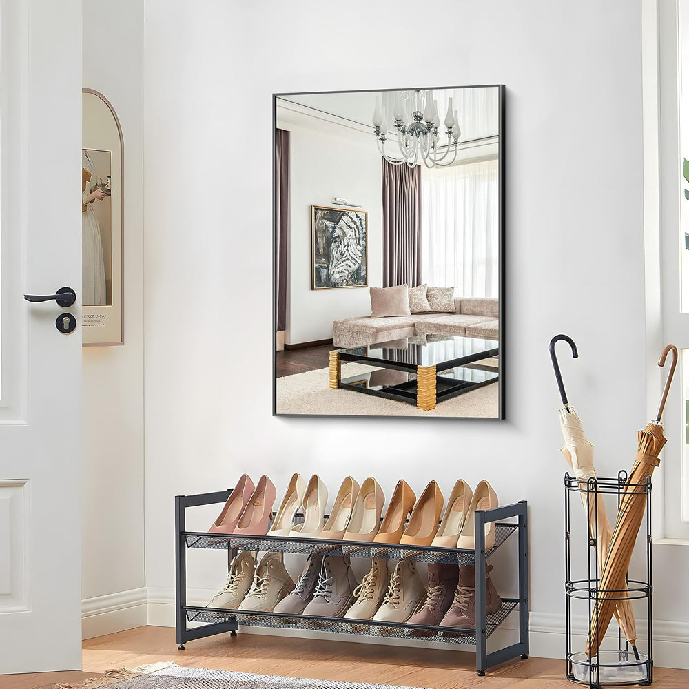 36x48 Inch Black Rectangle Mirrors for Wall, Large Bathroom Mirror for Over S...