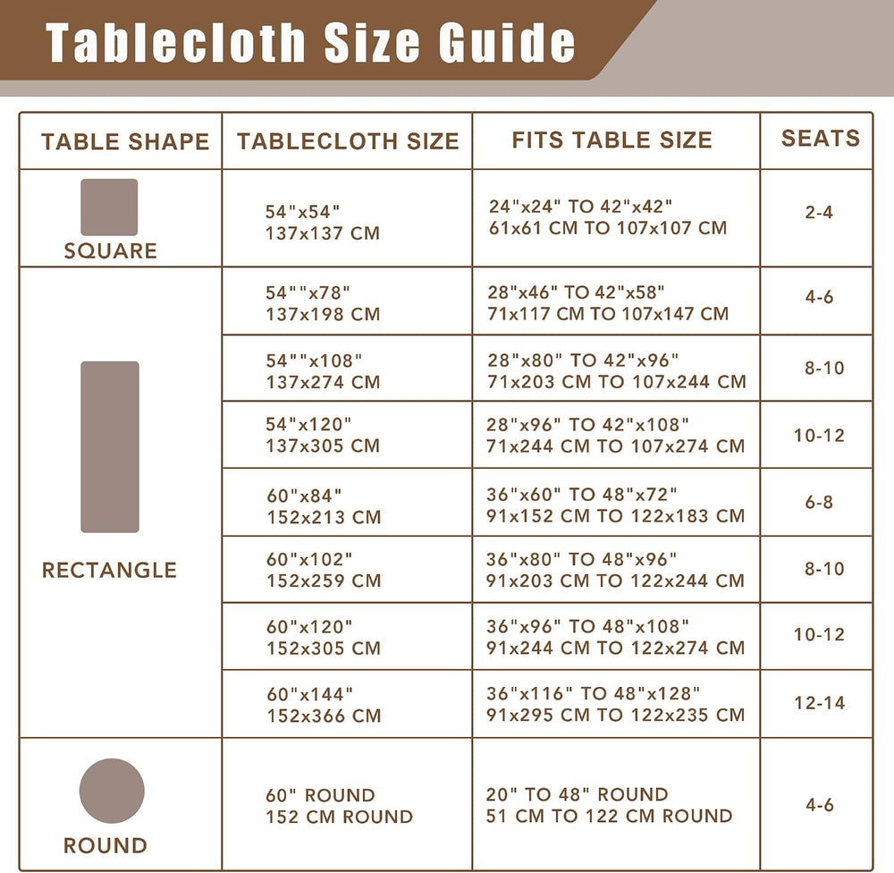Fitable Faux Linen White Tablecloths for 6 Foot Rectangle Tables - 60 x 102 I...