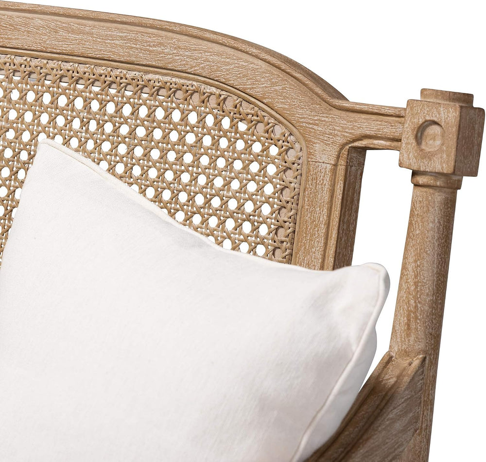 Baxton Studio Love Seats, Ivory/Oak