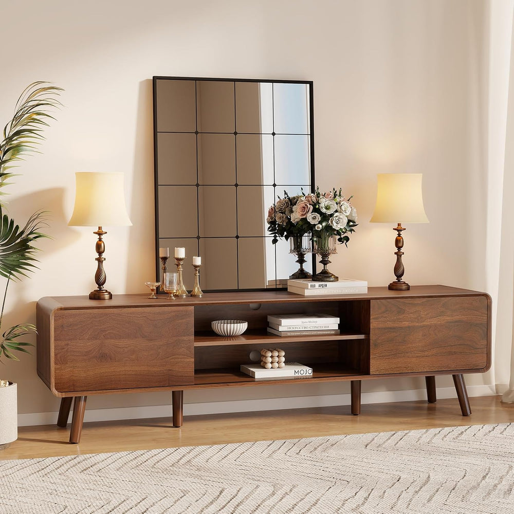 Nasonet 70" Mid Century Modern TV Stand for Tvs up to 80", Entertai...