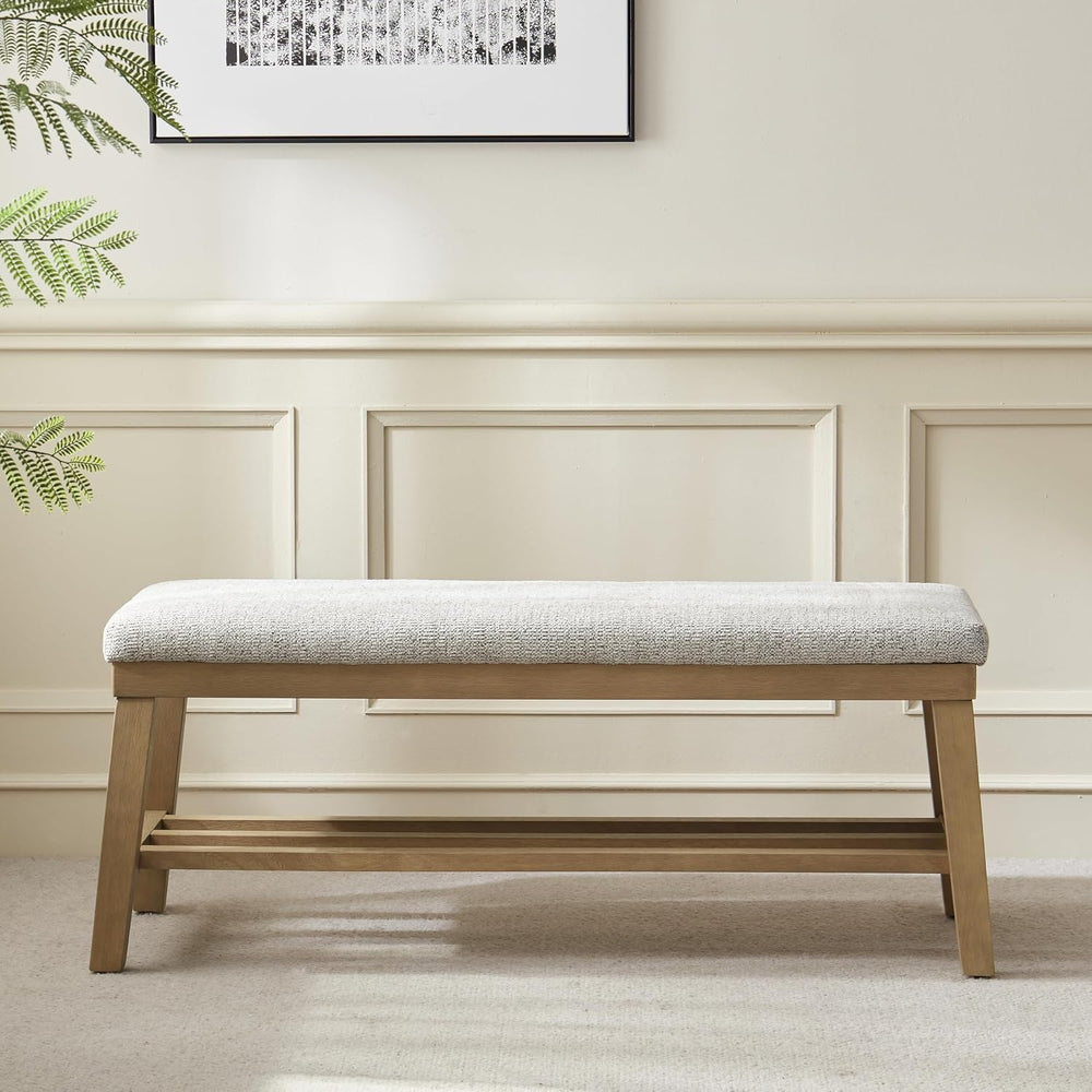 VKNOW Entryway Bench, 44.4" Upholstered Shoe Storage Bench for Entryway ...