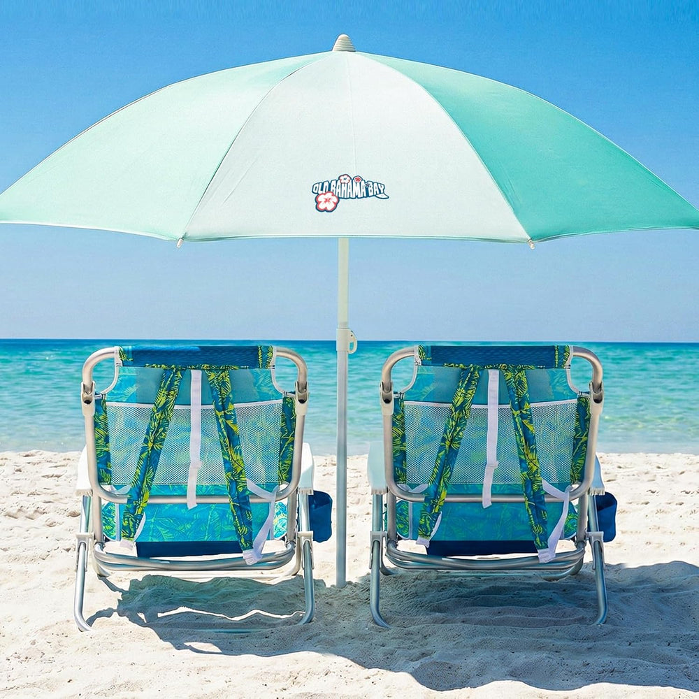 Old Bahama Bay Beach Chairs for Adults, 7-Position Classic Lay Flat Beach Cha...