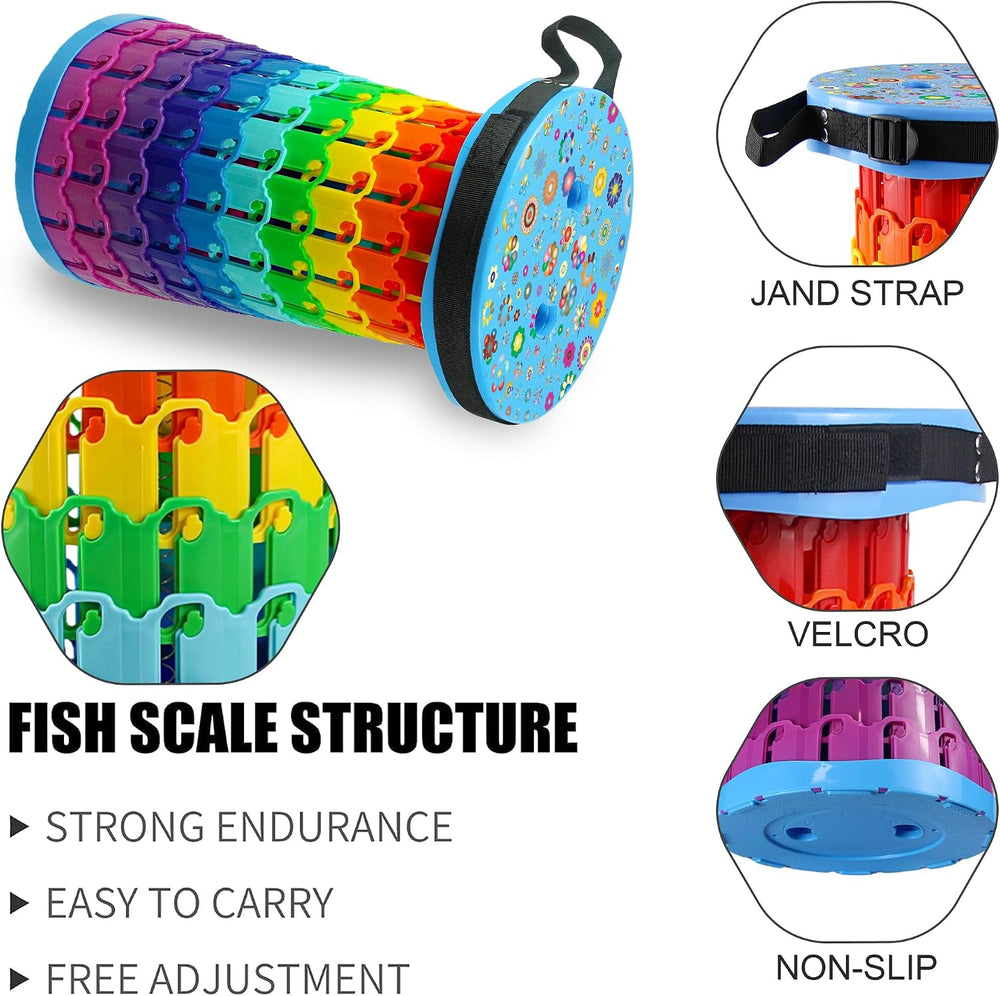 ALEVMOOM Upgraded Portable Collapsible Folding Stool Retractable Telescoping ...
