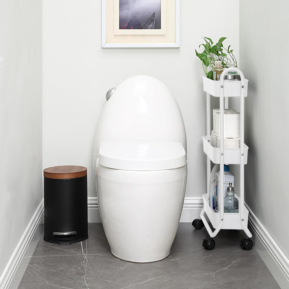 SunnyPoint Slim Rolling Storage Cart, 3 Tier Bathroom Storage Organizer Bathr...