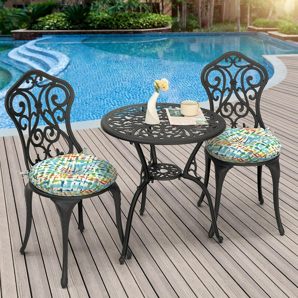 Outdoor Bistro Chair Cushions, Water Repellent Furniture Chair Pads Set of 2,...