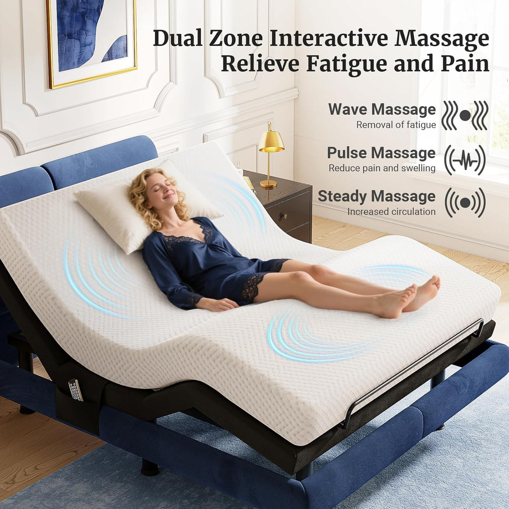 Tami Tami T600 Adjustable Bed Frame Split King Size with Remote & Massage...