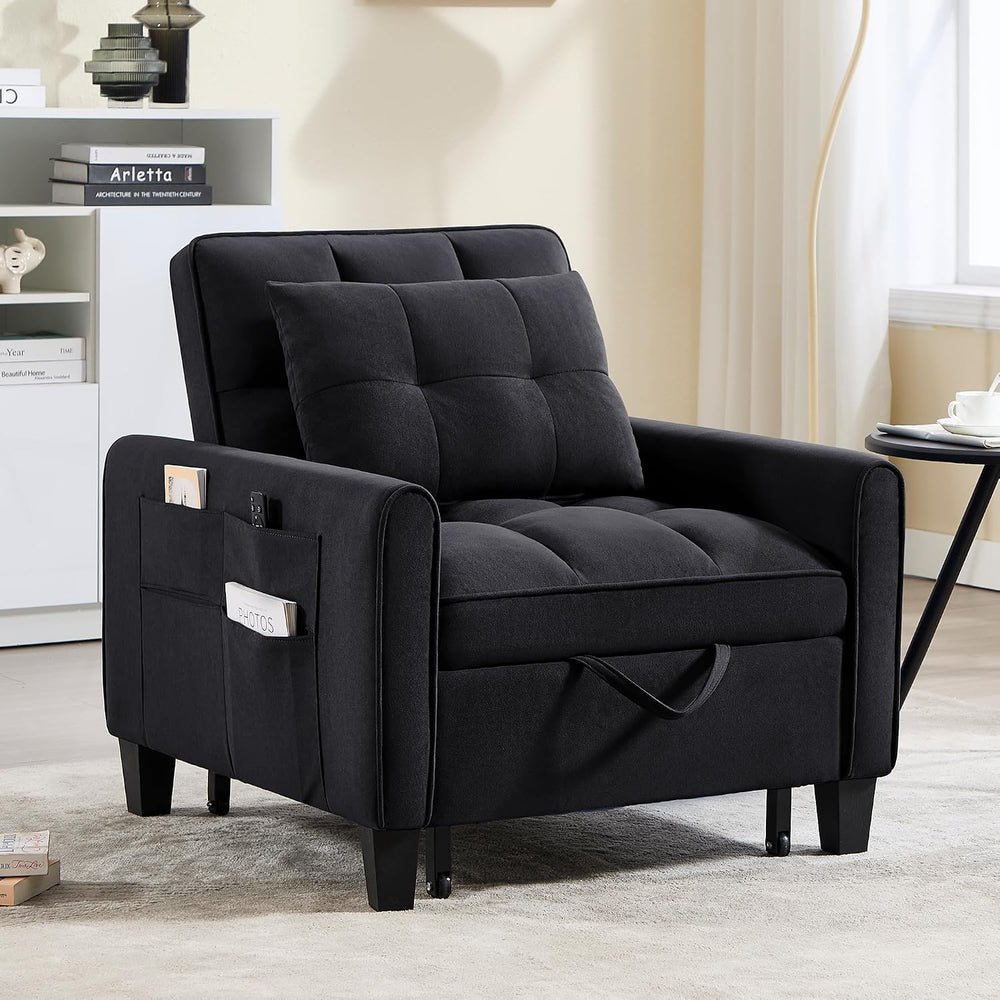 Convertible Sleeper Chair, 3 in 1 Sleeper Chair Bed Pull Out Sofa Bed Chairs,...