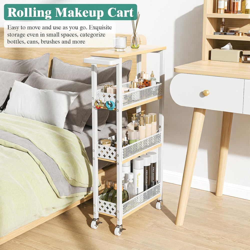 Giwil 4-Tier Rolling Slim Storage Cart Kitchen Bathroom Laundry Organizer | 5...