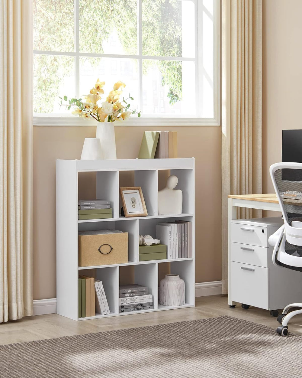 VASAGLE Bookcase, Bookshelf, Freestanding Storage Unit, 8 Open Compartments, ...