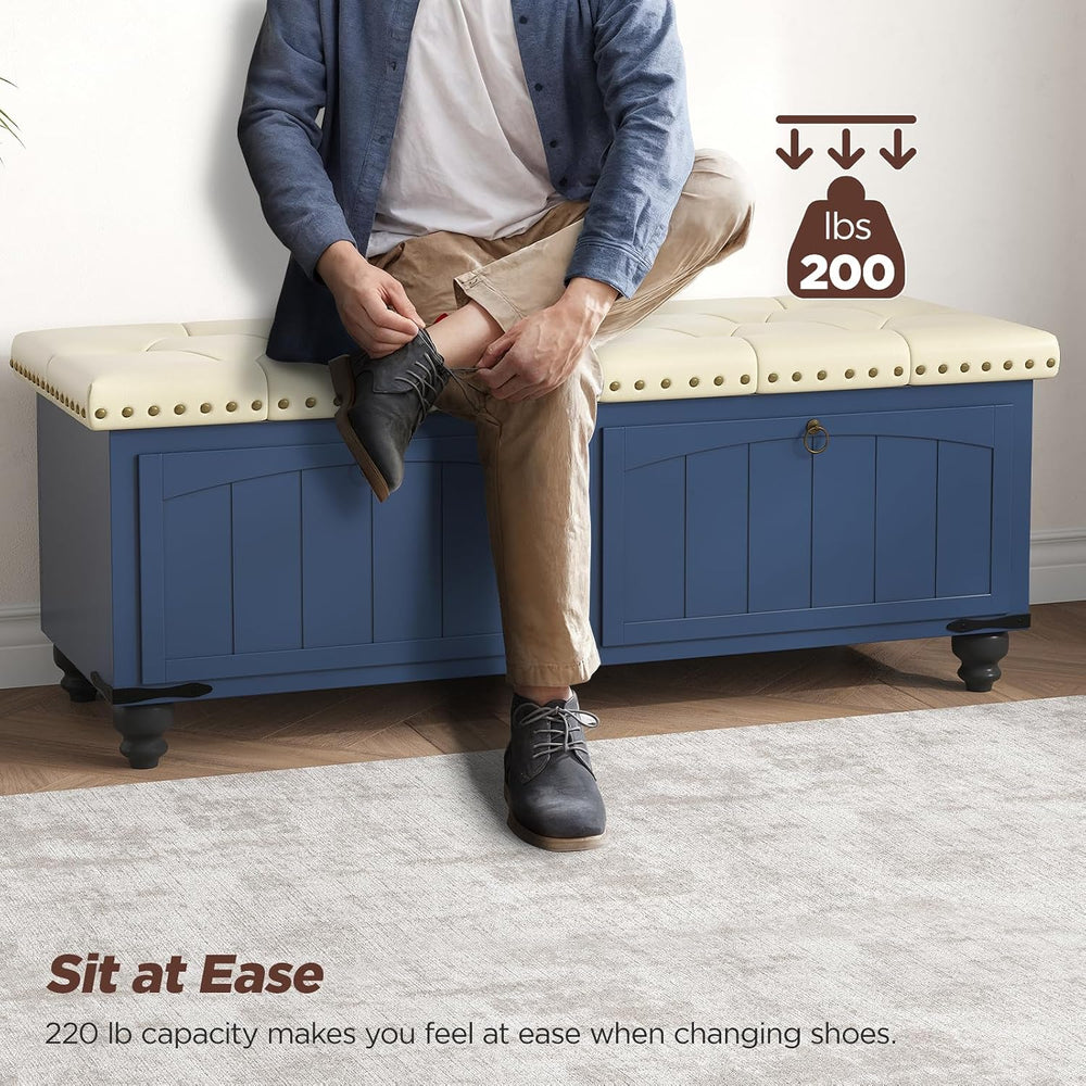 Maupvit Ottoman with Storage, Wooden Storage Ottoman Bench with Safety Hinge,...