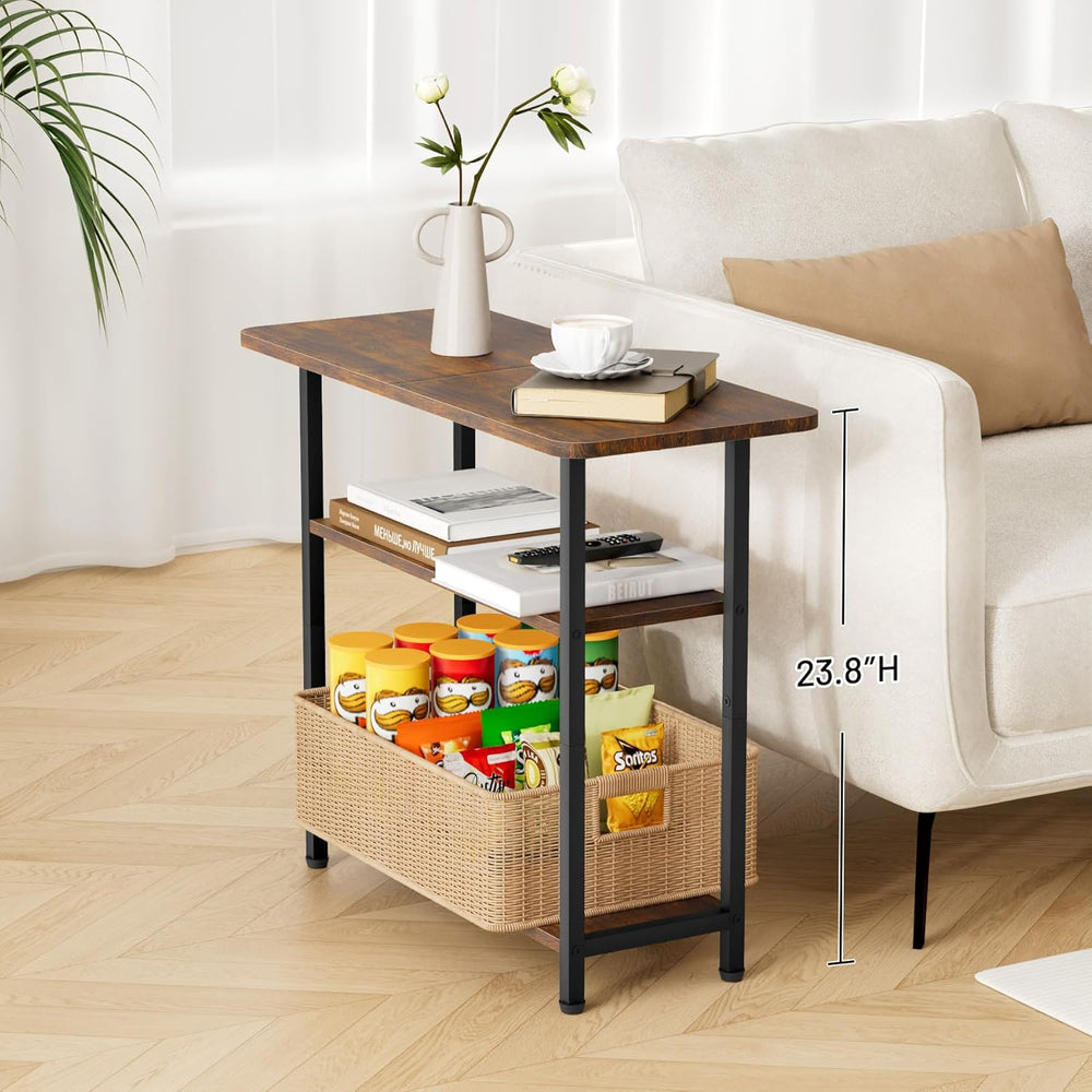 SLEEPING LAMB Side Table for Living Room, 3-Tier End Table for Small Space wi...