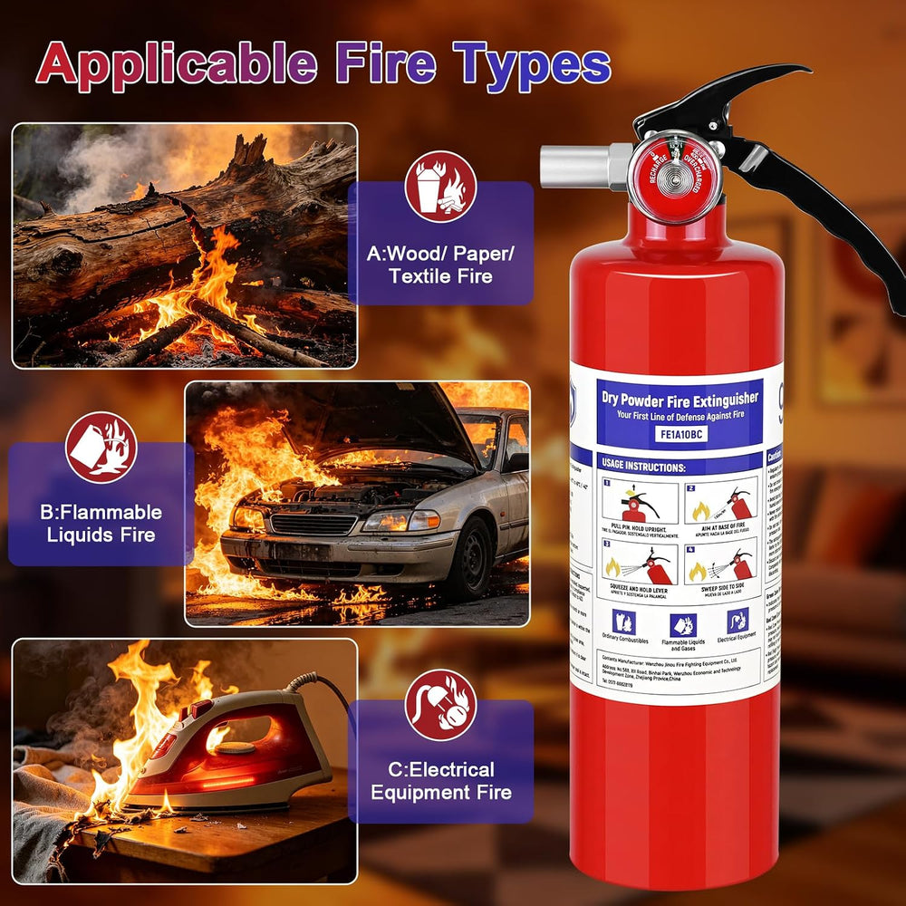 1 Pack 2.5 lb ABC Dry Chemical 1-A:10-B:C Fire Extinguishers