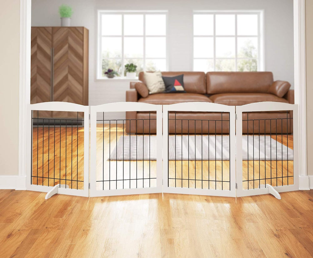PAWLAND Extra Wide Dog gate for The House, Doorway, Stairs, Dog Fences Indoor...