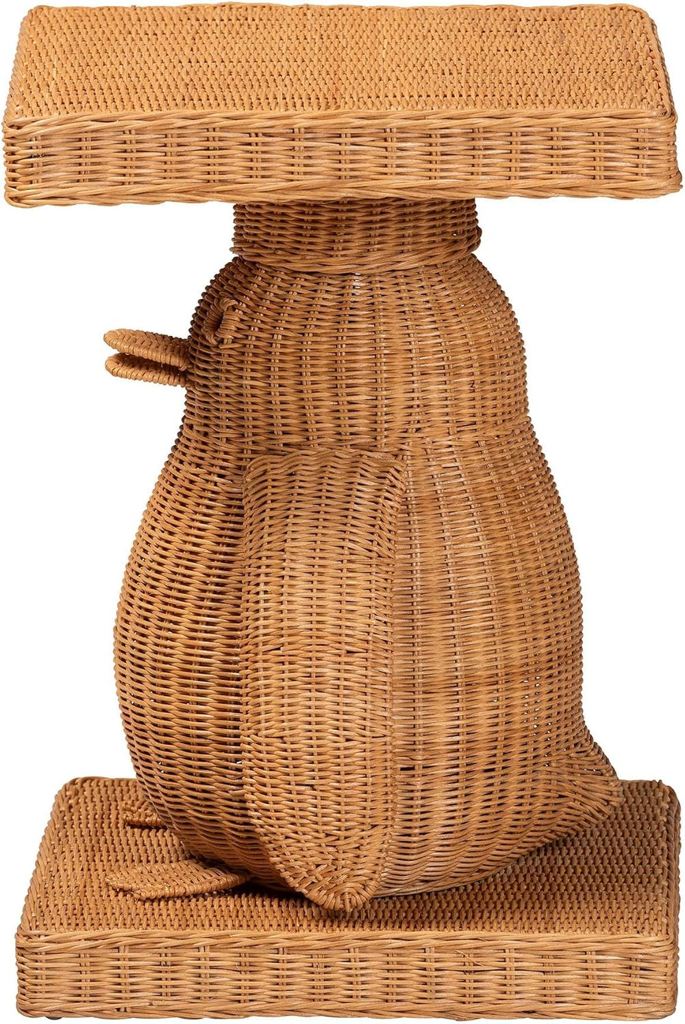 Bali & pari Pembroke Penguin End Table - Handwoven Rattan Sculptural Acce...